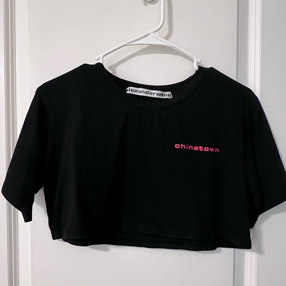 Alexander Wang Black Tee with Red Chinatown Logo